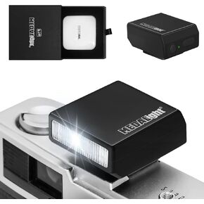 F1S Camera Flash for Ricoh (GR3/GR3X, etc.) Fuji/Sony ZV1/Nikon/Canon,Portable Mini Camera Flash for DSLR Cameras/Not Compatible for Sony ZV-1F(Black).