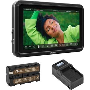 Atomos Shinobi II HDMI 4K Monitor with HDR Touchscreen, All Day Battery Life, and Lightweight Design (Black) Bundle with Green Extreme Battery and Charger