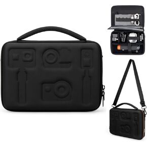 Cwatcun Action Camera Carrying Case for GoPro Hero/DJI Osmo Action, Waterproof Carrying Case Shoulder Bag, Travel Case for Most Action Camera and Accessories