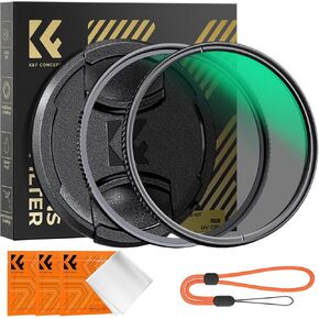 K&F Concept 55mm Circular Polarizing Filter & MC UV Protection Lens Filters Kit (2 pcs) with Lens Cap Cleaning Cloth, 28 Multi-Layer Coatings HD CPL/UV Filter Set for Camera Lens (Nano-X Series)