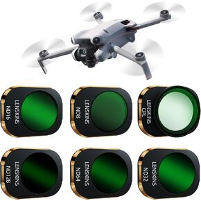 ND & CPL Filter Set for DJI Mini 4 Pro, 6 Pack CPL/ND8/ND16/ND32/ND64 ND128 Polarizer Neutral Density Drone Lens Filters, Multi Coated HD Optical Glass with Aluminum Frame