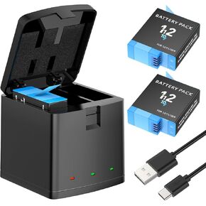 3 Packs Batteries 1800mAh for GoPro Hero 12 with 3 Channel Battery Charging Station Compatible with GoPro Hero 12, GoPro Hero 11, GoPro Hero 10, GoPro Hero 9 Black Camera