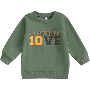 Dcohmch Toddler Baby Boy Girl Football Outfit Long Sleeve Crew Neck Letter Print Sweatshirt Shirt Pullover Fall Clothes