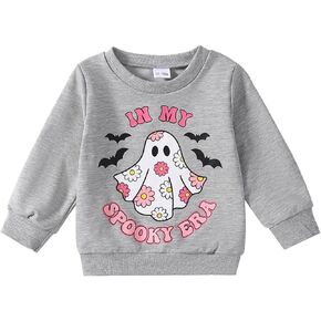 Toddler Girl Halloween Outfit Ghost/Spooky Sweatshirt Fall Hoodie Top Clothes 1-5T
