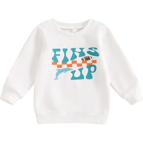 Dcohmch Toddler Baby Boy Girl Football Outfit Long Sleeve Crew Neck Letter Print Sweatshirt Shirt Pullover Fall Clothes in Kuwait