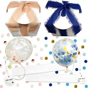 2 Pregnancy Announcement Boxes Pop Balloon with Message Baby Pregnancy Reveal Gift Box Surprise Baby Announcement Ideas for Grandparents Dad Children Friends