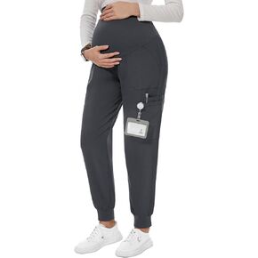 PACBREEZE Women's Maternity Scrubs with 6 Pockets, Workwear Maternity Jogger Scrubs Pregnancy Pants, S-XXL in Kuwait
