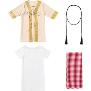 ODIZLI Infant Toddlers Baby Boys Muslim Newborn Eid Outfits Kaftan Abaya and Head Scarf Shemagh Keffiyeh Arabic Dubai Outfits