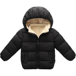 Toddler Winter Jackets with Hooded Cotton Warm Lined Coat Baby Boys Girls Windproof Thick Outwear Clothes