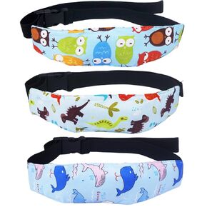 3 Pcs Baby Head Support Band for Stroller Car Seat Neck Relief Strap Headrest for Sleeping Traveling Head Holder for Toddler Kids Children Child Baby Infant