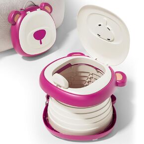 Travel Potty Seat for Toddler，Foldable Car Potty for Toddler, Portable Toilet Seat for Kids with Potty Liners, Absorbent Pads, Portable Potty Seat for Toddler Travel, Camping and Outdoor Use