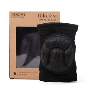 Baby Knee Pads for Crawling, Safety Pads for Newborns, Infant Kneepads, Adjustable Elastic Leg Warmers, Black Leg Protector for baby Infant Toddlers