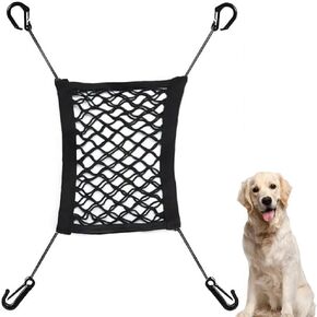 3-Layer Car Mesh Organizer Storage Between Front Seats Kid Dog Pet Net Barrier Car Net Pocket Elastic Tissue Purse Holder Netting for Car, SUV, Van