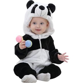 Baby Winter Hooded Romper Jumpsuit, Unisex Kids Flannel Romper, Halloween Toddler Cartoon Animals Onesie