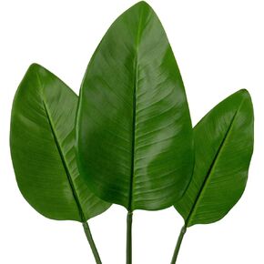 DILATATA 3 Pack Artificial Monstera Leaves with Long Stem for Vase - Fake Tropical Plants Palm Leaves Realistic Philo Turtle Leaves for Home Wedding Party Decor
