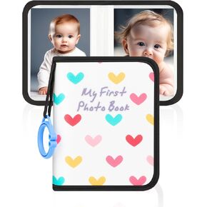 Baby Photo Book Holds 21 4x6 Photos, My First Photo Book for Baby or Toddlers, Love" Baby Photo Album Soft Cloth Family Book, Cute Book Gift for Babies Shower Newborns Family Photos (Pink)