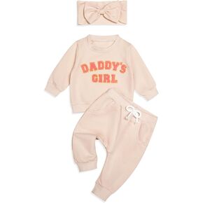 Baby Girl Sweatshirt Clothes Pants Set Joggers Toddler Fall Outfit Infant Sweatsuit