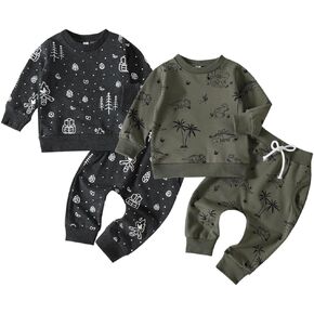 Toddler Baby Boy Outfits Long Sleeve Sweatshirt Pullover & Pants Clothes Set Infant Casual Fall Winter Jogger Set