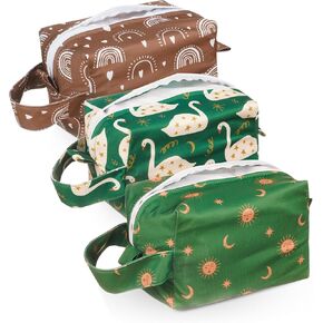 Lmbabter Wet Bag 3PCS Small Diaper Tote Pod Makeup Bag Waterproof Storage Bag for Cloth Diaper,Toiletries,Gym,Cosmetics (Style 4)