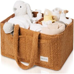 Beautiful Diaper Caddy Organizer - Versatile Storage Basket Easily Holds Diapers, Wipes and Other Baby Necessities - Perfect for Baby Showers, Functional Car Storage & Great Gift for Expecting Mothers