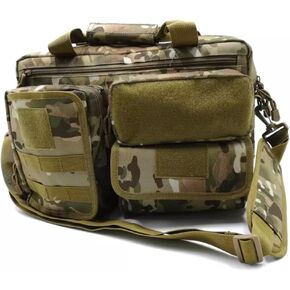 Wapiti Designs Military Diaper Messenger Molle Bag for Dads with Changing Pad, Bottle Holder, Dirty Diaper Bag and Tactical Patches (Camo)