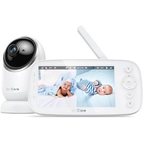 NovaView Video Baby Monitor - 5" 1080P Display, Ultra-Low Radiation, 5000mAh Battery, Clear Night Vision, Real-Time/VOX, 2X/4X Zoom, 1000ft Range, 2-Way Audio, Pan & Tilt, No WiFi Baby Camera