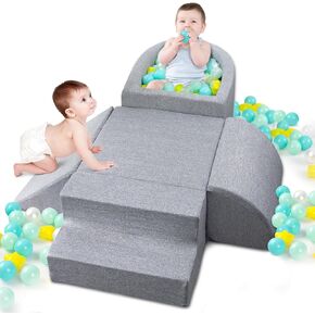 Soft Foam Climbing Toys for Toddlers Indoor, Climbing Blocks Play Equipment with Ball Pits (Balls Not Included) - for Climbing, Sliding & Building for Baby Gift