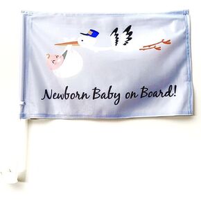Newborn Baby on Board Car Flag for Car Windows