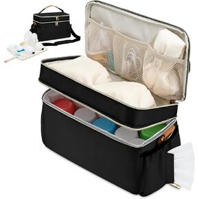 Breastmilk Cooler Bag with 6 Ice Pack, Wearable Breast Pump Bag Compatible with Willow, Elvie, Medela & Momcozy M5/S12 Pro Pumps & Accessories for Work, Travel and Family Use Black