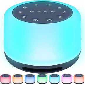 Upgraded White Noise Machine for Baby Adult, 3 in 1 Sleep Sound Machine with 30 Soothing Sounds, 7 Night Light, Wireless Speaker, 3 Timer, Memory Function for Sleeping Relaxing Travel Office
