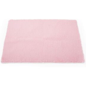 TTLOJ Rectangle Rug for Play Tent, Decorative Area Rug, Fluffy Soft Mat Pad for Kids Room Playhouse Nursery Room, Children Room Decor Dormitory Velvet 50.5" Lx38.5 W Pink