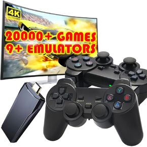 Plug & Play Retro Game Console with 20000 Games,Video Game Console 9 Emulators Classic Games,4K HDMI Output for TV,Dual Controllers Birthday Gifts for Boys & Girls 64G