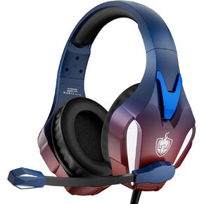 PHOINIKAS PS4 Gaming Headset for PC, PS5, Switch, H9 Xbox One Headset with Noise Cancelling Mic, Over Ear Stereo Headphones with Bass Surround (Dazzle Blue)