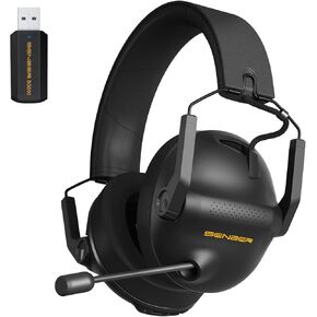 SENZER SG600 Pro Wireless Gaming Headset with Microphone - 7.1 Surround Sound, Noise Canceling Mic, 2.4GHz Wireless & Bluetooth 5.3 - Foldable Gaming Headphones for PC PS5 PS4 (Not Xbox Compatible)