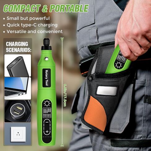 Mini Cordless Rotary Tool, 5-Speed 3.7V USB Rechargeable Rotary Tool Kit with 68 Accessories – Multi-Purpose Power Tool for Sanding, Polishing, Drilling, Engraving, DIY Crafts & Home Projects​ in Saudi Arabia