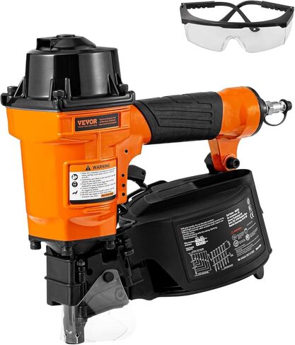 VEVOR Coil Siding Nailer MCN55، 1 بوصة إلى 2-1/4 بوصة 15 درجة مسدس أظافر هوائي، 70-120PSI مسمار لفائف الهواء للانحياز، تغليف البليت، المبارزة، التزيين in Kuwait