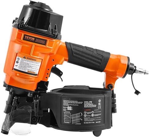 VEVOR Coil Siding Nailer MCN55، 1 بوصة إلى 2-1/4 بوصة 15 درجة مسدس أظافر هوائي، 70-120PSI مسمار لفائف الهواء للانحياز، تغليف البليت، المبارزة، التزيين in Kuwait
