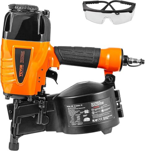 VEVOR Coil Siding Nailer CN65, 1-1/4" to 2-1/2" 15 Degree Pneumatic Siding Nail Gun with Tool-Less Depth Adjustment, 70-120PSI Air Coil Nailer for Siding, Pallet Sheathing, Wooding, Fencing, Decking in Saudi Arabia