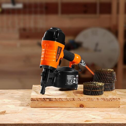 VEVOR Coil Siding Nailer CN65, 1-1/4" to 2-1/2" 15 Degree Pneumatic Siding Nail Gun with Tool-Less Depth Adjustment, 70-120PSI Air Coil Nailer for Siding, Pallet Sheathing, Wooding, Fencing, Decking in Saudi Arabia
