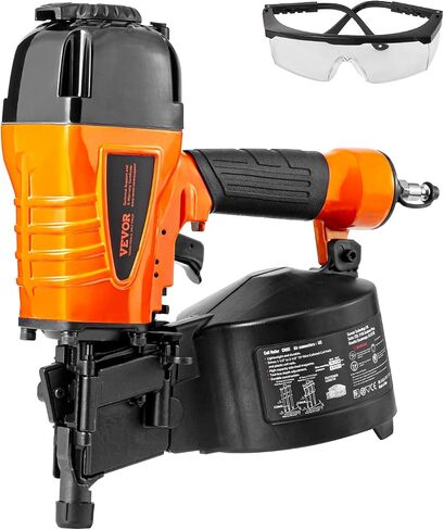VEVOR Coil Siding Nailer CN65, 1-1/4" to 2-1/2" 15 Degree Pneumatic Siding Nail Gun with Tool-Less Depth Adjustment, 70-120PSI Air Coil Nailer for Siding, Pallet Sheathing, Wooding, Fencing, Decking in Saudi Arabia