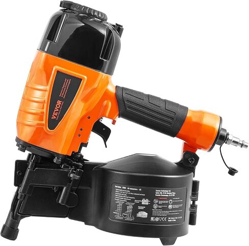 VEVOR Coil Siding Nailer CN65, 1-1/4" to 2-1/2" 15 Degree Pneumatic Siding Nail Gun with Tool-Less Depth Adjustment, 70-120PSI Air Coil Nailer for Siding, Pallet Sheathing, Wooding, Fencing, Decking in Saudi Arabia