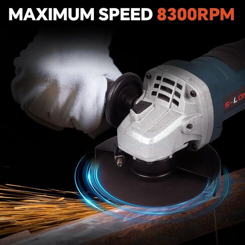 مطحنة زاوية لاسلكية S-LONG مع بطارية 4.0AH، وأدوات طحن زاوية طاقة 20 فولت مع شاحن سريع، ومطحنة معدنية بمحرك بدون فرشاة 9000 دورة في الدقيقة، وعجلات قطع 4-1/2 بوصة، وقرص رفرف للقطع in Kuwait