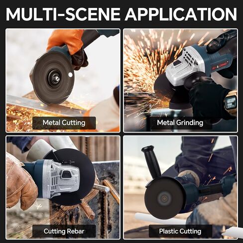 مطحنة زاوية لاسلكية S-LONG مع بطارية 4.0AH، وأدوات طحن زاوية طاقة 20 فولت مع شاحن سريع، ومطحنة معدنية بمحرك بدون فرشاة 9000 دورة في الدقيقة، وعجلات قطع 4-1/2 بوصة، وقرص رفرف للقطع in Kuwait