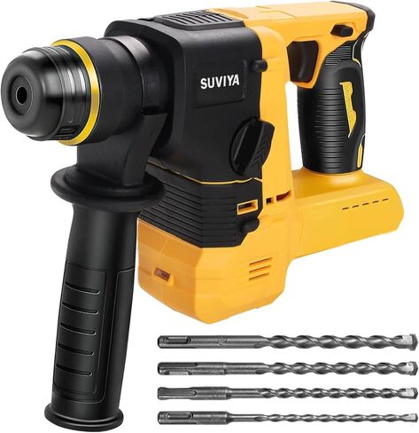 Rotary Hammer Drill for Dewalt 20V MAX Battery, Brushless SDS Cordless Rotary Hammer with Safety Clutch for Concrete/Masonry, 2 Modes with 360°Auxiliary Handle and 4 Drill Bits (Battery not included) in Kuwait