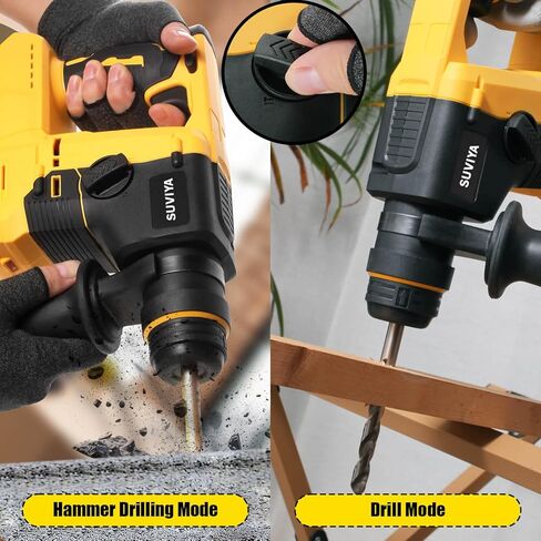Rotary Hammer Drill for Dewalt 20V MAX Battery, Brushless SDS Cordless Rotary Hammer with Safety Clutch for Concrete/Masonry, 2 Modes with 360°Auxiliary Handle and 4 Drill Bits (Battery not included) in Kuwait