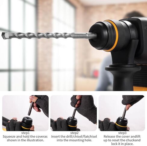 Rotary Hammer Drill for Dewalt 20V MAX Battery, Brushless SDS Cordless Rotary Hammer with Safety Clutch for Concrete/Masonry, 2 Modes with 360°Auxiliary Handle and 4 Drill Bits (Battery not included) in Kuwait