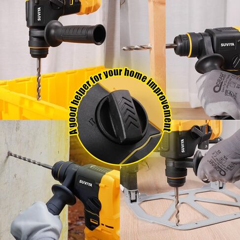 Rotary Hammer Drill for Dewalt 20V MAX Battery, Brushless SDS Cordless Rotary Hammer with Safety Clutch for Concrete/Masonry, 2 Modes with 360°Auxiliary Handle and 4 Drill Bits (Battery not included) in Kuwait