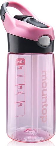 mountop Kids Water Bottle with Silicone Straw and Handle, Easy Use for Girls and Boys, BPA-free Water Bottle for Kids 14oz 400ml in Saudi Arabia