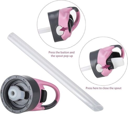 mountop Kids Water Bottle with Silicone Straw and Handle, Easy Use for Girls and Boys, BPA-free Water Bottle for Kids 14oz 400ml in Saudi Arabia