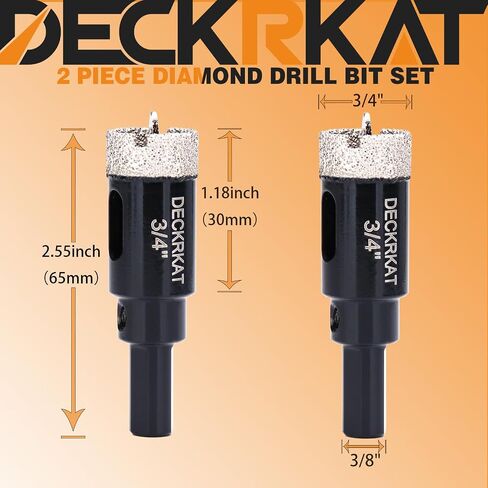 1 Inch Diamond Hole-Saw Bits with Pilot Drill Bit - 2pc 1" Diamond Tipped Tile Hole Saws with Guiding Bit Accurate Drilling for Porcelain Tile Ceramic Pottery Granite Stone Glass Bottles 25mm in Saudi Arabia